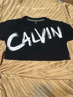 Calvin Klein Performance Black Tee with White 'CALVIN' Graphic